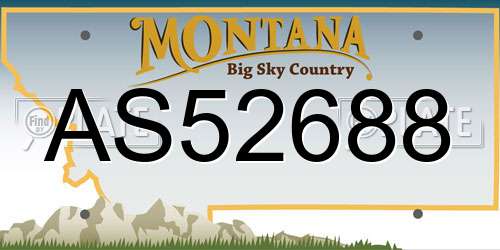 AS52688 Montana License Plate