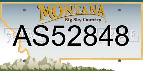 AS52848 Montana License Plate