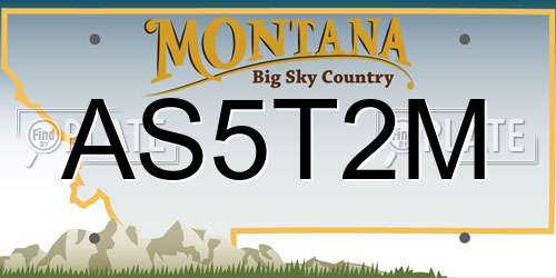 AS5T2M Montana License Plate