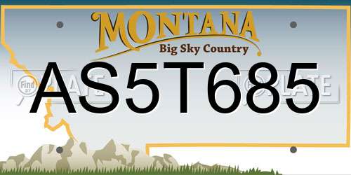 AS5T685 Montana License Plate
