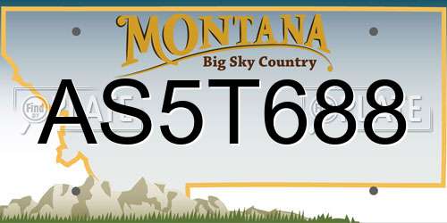 AS5T688 Montana License Plate