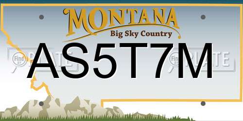 AS5T7M Montana License Plate