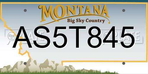 AS5T845 Montana License Plate