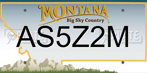 AS5Z2M Montana License Plate