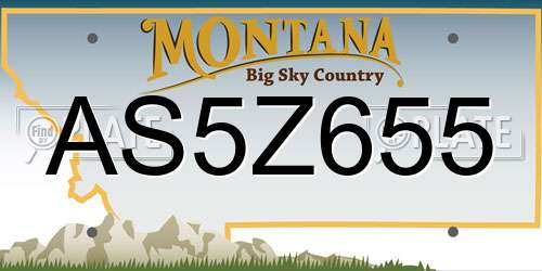 AS5Z655 Montana License Plate