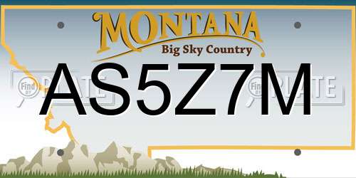 AS5Z7M Montana License Plate