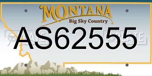 AS62555 Montana License Plate