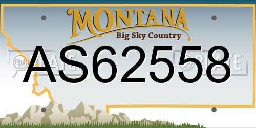 AS62558 Montana License Plate