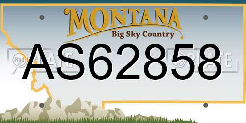 AS62858 Montana License Plate