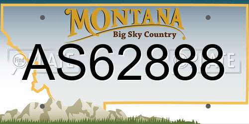 AS62888 Montana License Plate