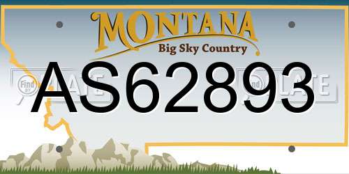 AS62893 Montana License Plate