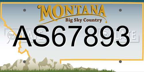AS67893 Montana License Plate