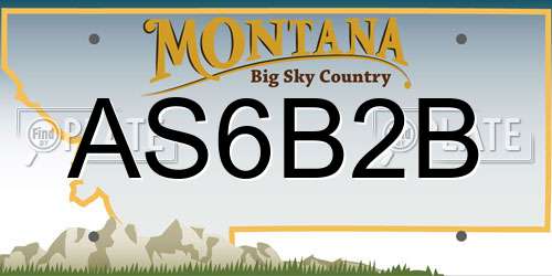 AS6B2B Montana License Plate