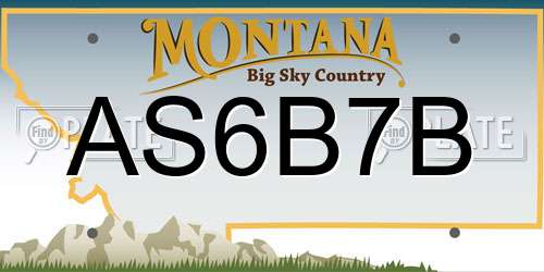 AS6B7B Montana License Plate