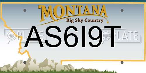 AS6I9T Montana License Plate