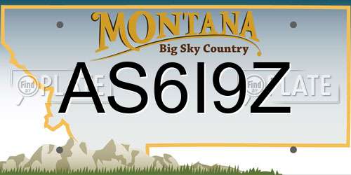 AS6I9Z Montana License Plate