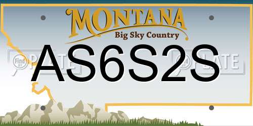 AS6S2S Montana License Plate