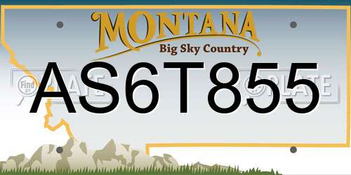 AS6T855 Montana License Plate