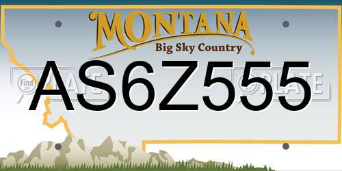 AS6Z555 Montana License Plate