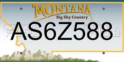 AS6Z588 Montana License Plate