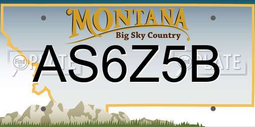 AS6Z5B Montana License Plate