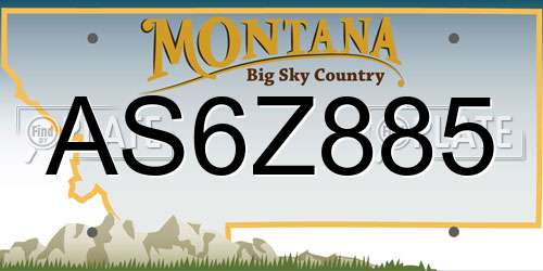 AS6Z885 Montana License Plate