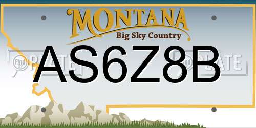 AS6Z8B Montana License Plate
