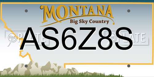 AS6Z8S Montana License Plate