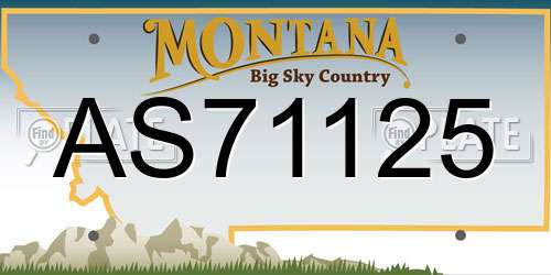 AS71125 Montana License Plate