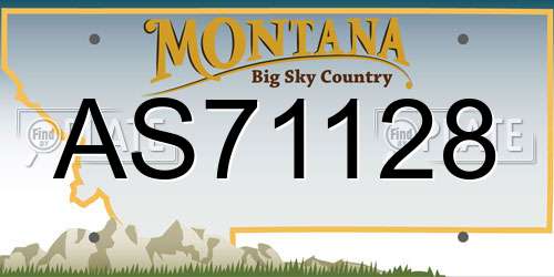 AS71128 Montana License Plate