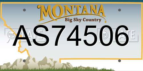 AS74506 Montana License Plate