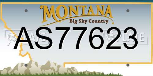 AS77623 Montana License Plate