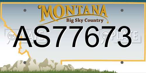 AS77673 Montana License Plate