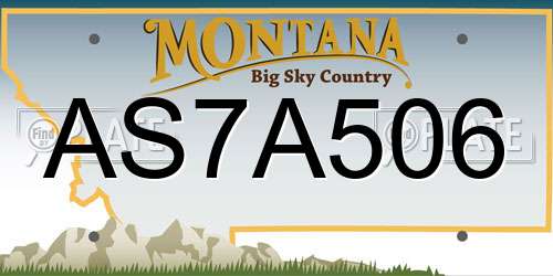 AS7A506 Montana License Plate