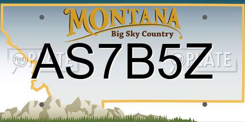 AS7B5Z Montana License Plate