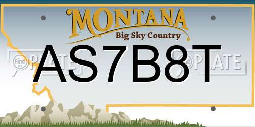 AS7B8T Montana License Plate