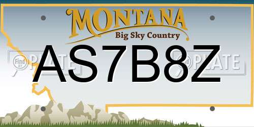 AS7B8Z Montana License Plate