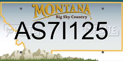 AS7I125 Montana License Plate