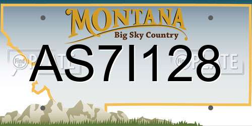 AS7I128 Montana License Plate