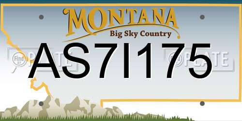 AS7I175 Montana License Plate