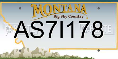 AS7I178 Montana License Plate