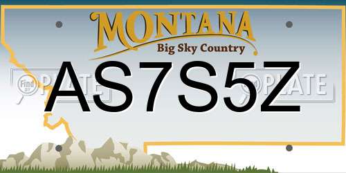 AS7S5Z Montana License Plate
