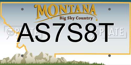 AS7S8T Montana License Plate