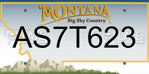 AS7T623 Montana License Plate