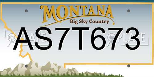 AS7T673 Montana License Plate