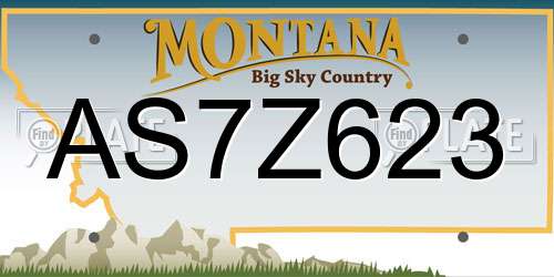 AS7Z623 Montana License Plate