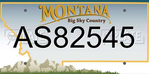 AS82545 Montana License Plate