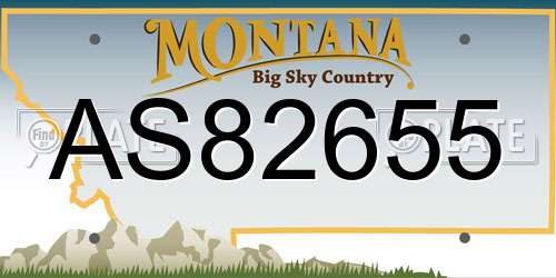 AS82655 Montana License Plate