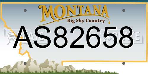 AS82658 Montana License Plate