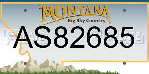 AS82685 Montana License Plate